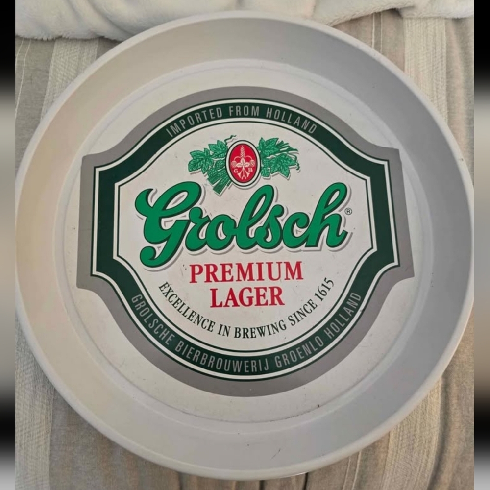 Grolsch Beer Vintage Round Tin Serving Tray